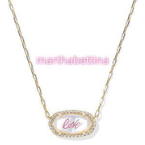 Elisa Pave Frame Gold Short Pendant Necklace